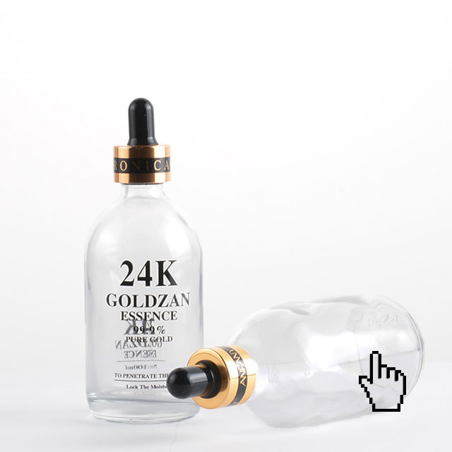 OEM Factory 24K Gold Dropper Empty Glass Bottle For Essential Oil