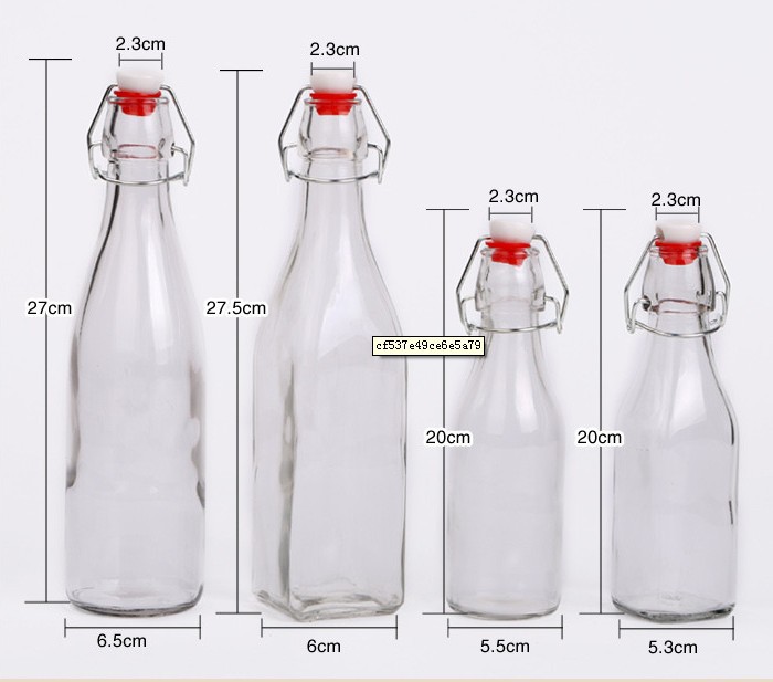 OEM Factory Wholesale Price Airtight Clip Top Transparent Glass Bottles for Beverage