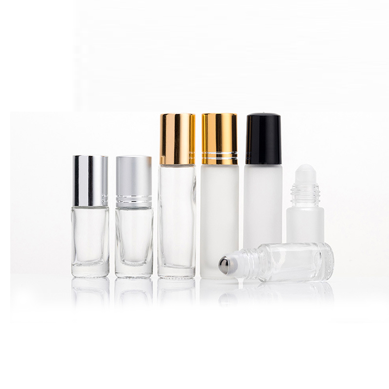 OEM Factory glass roller bottle with bamboo cap container ball