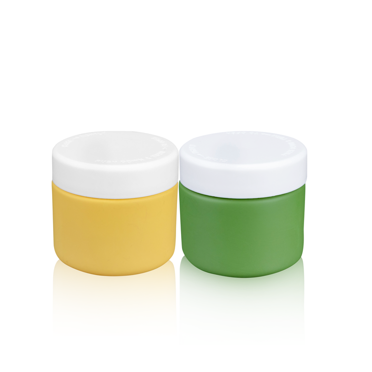 OEM Flower Packaging Round Blue Airtight Child Proof Resistant Glass Jar with CR Lid