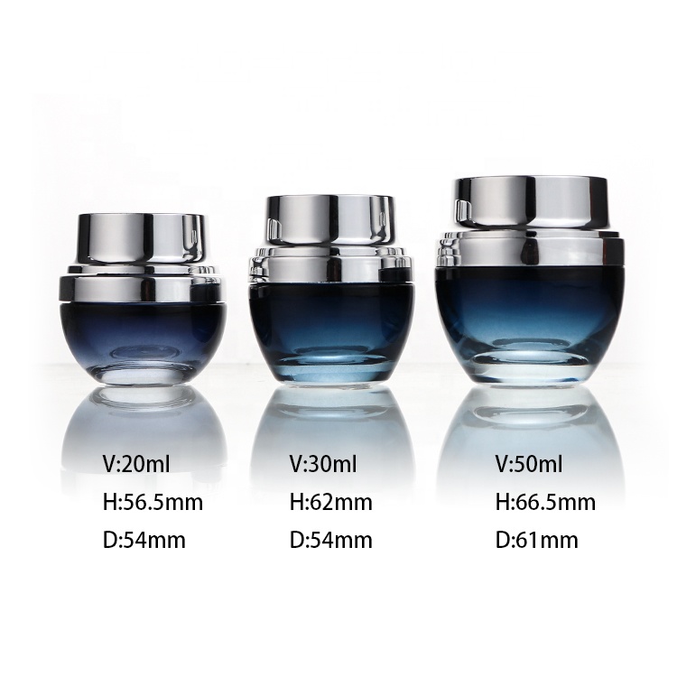 OEM Glass Luxury Face Cosmetic Jar Round 20g 30g 50g For Cosmetic Cream