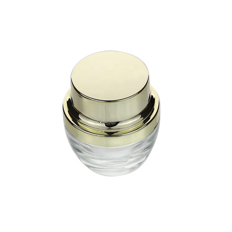 OEM Glass Luxury Face Cosmetic Jar Round 20g 30g 50g For Cosmetic Cream