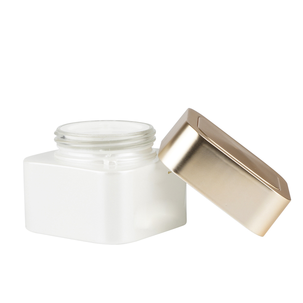 OEM Hot Sale Wholesale Frosted 50g Clear Glass Cosmetic Jars With Lids