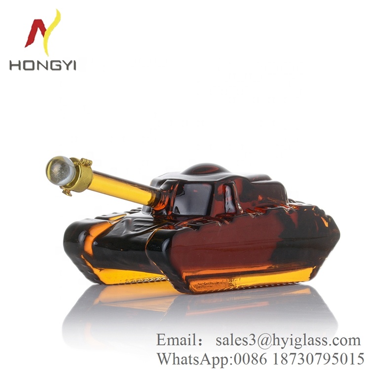 OEM Hot sale Tank shape bottle for vodka whiskey cocktail unique whisky bottle