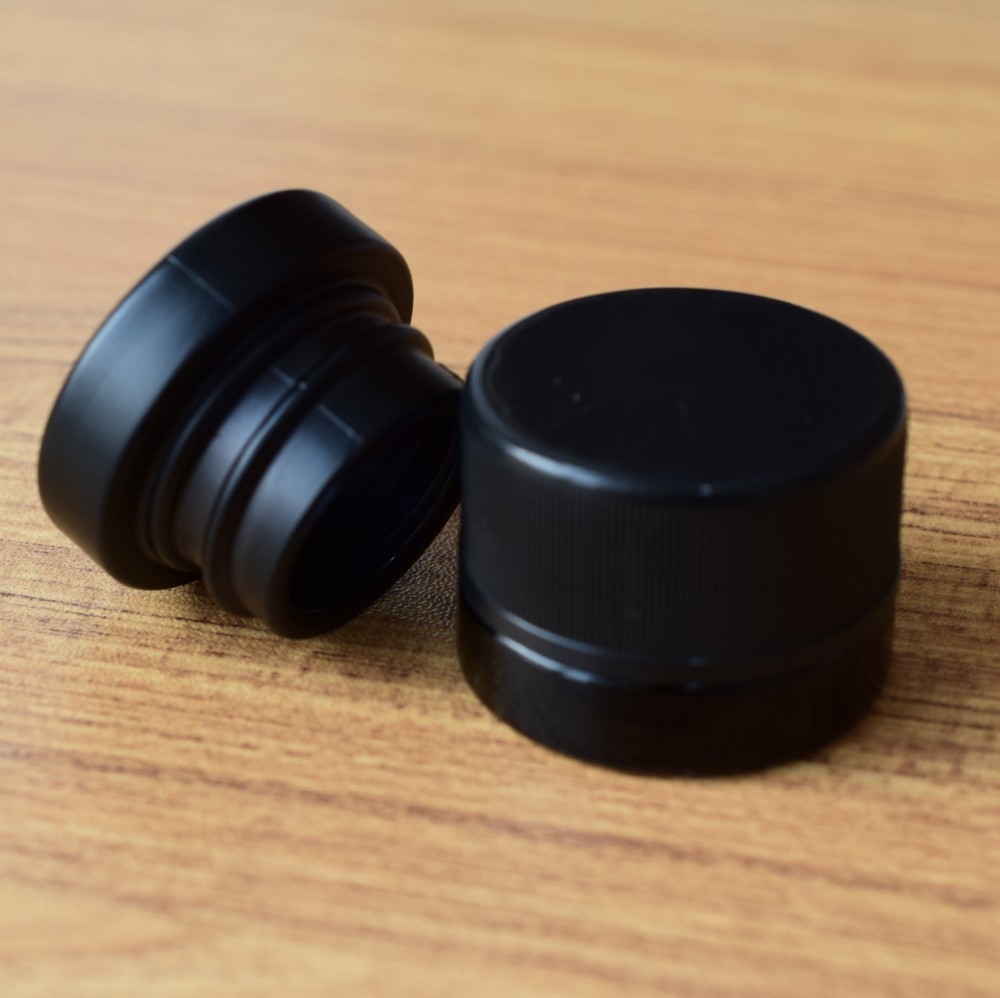 OEM Light-proof 5 ml 9ml black small cbd wax oil concentrate glass jar custom silk printing