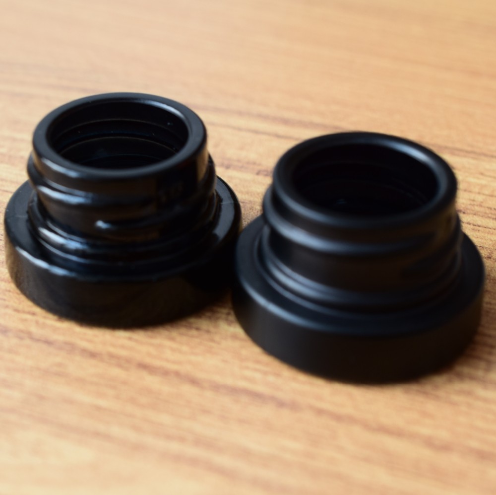 OEM Light-proof 5 ml 9ml black small cbd wax oil concentrate glass jar custom silk printing