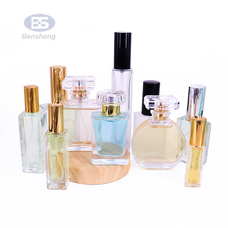 OEM Logo 5ml 10ml 20ml 1oz Empty Clear Square Rectangle Shape Spray Glass Perfume Bottle With Fine Sprayer Pump