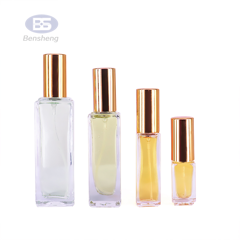 OEM Logo 5ml 10ml 20ml 1oz Empty Clear Square Rectangle Shape Spray Glass Perfume Bottle With Fine Sprayer Pump