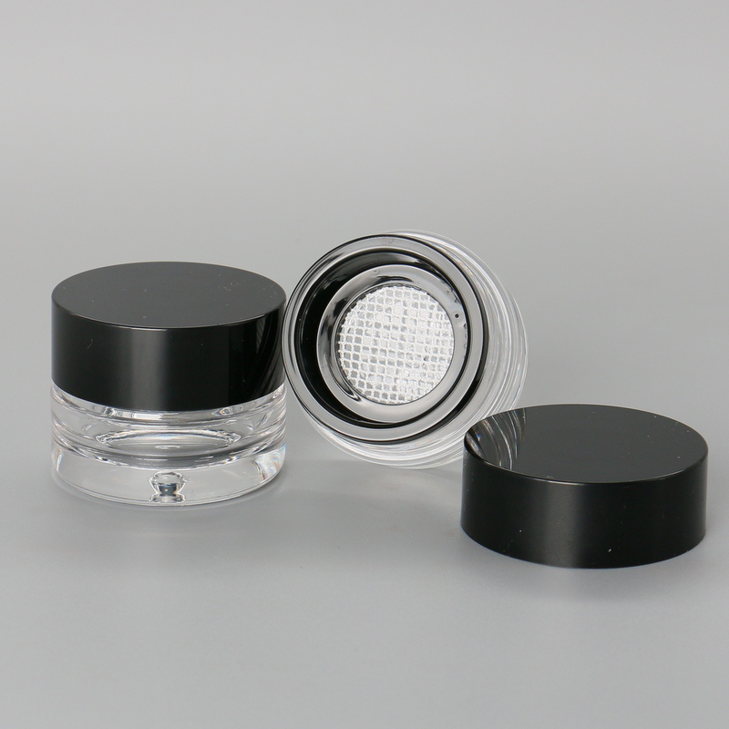 OEM & ODM Accept Custom Design Logo Print High Quality Small Mini Acrylic Portable Powder Jar Makeup Compact Case