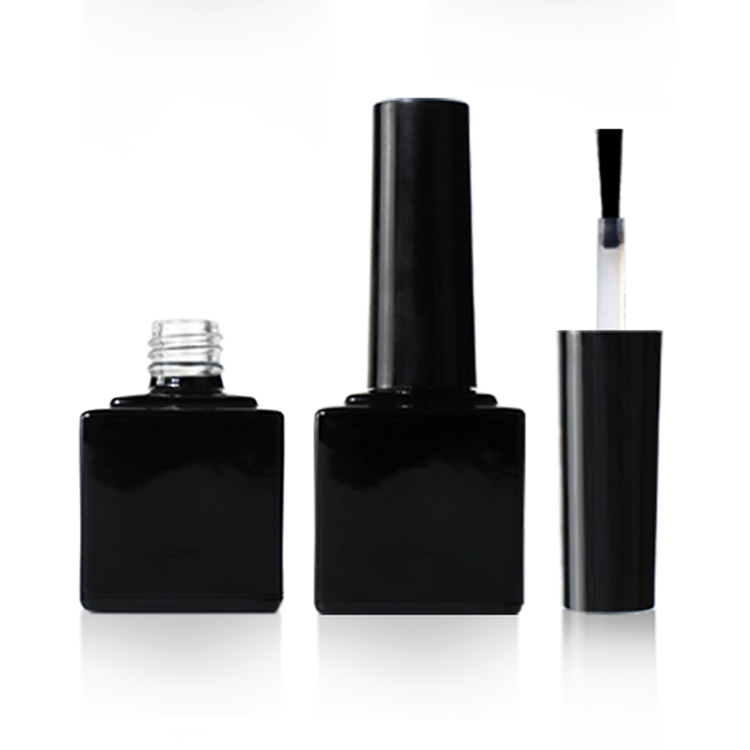OEM ODM design your own wholesale 15 ml 8ml 10 ml black bulk nail polish bottles with brush