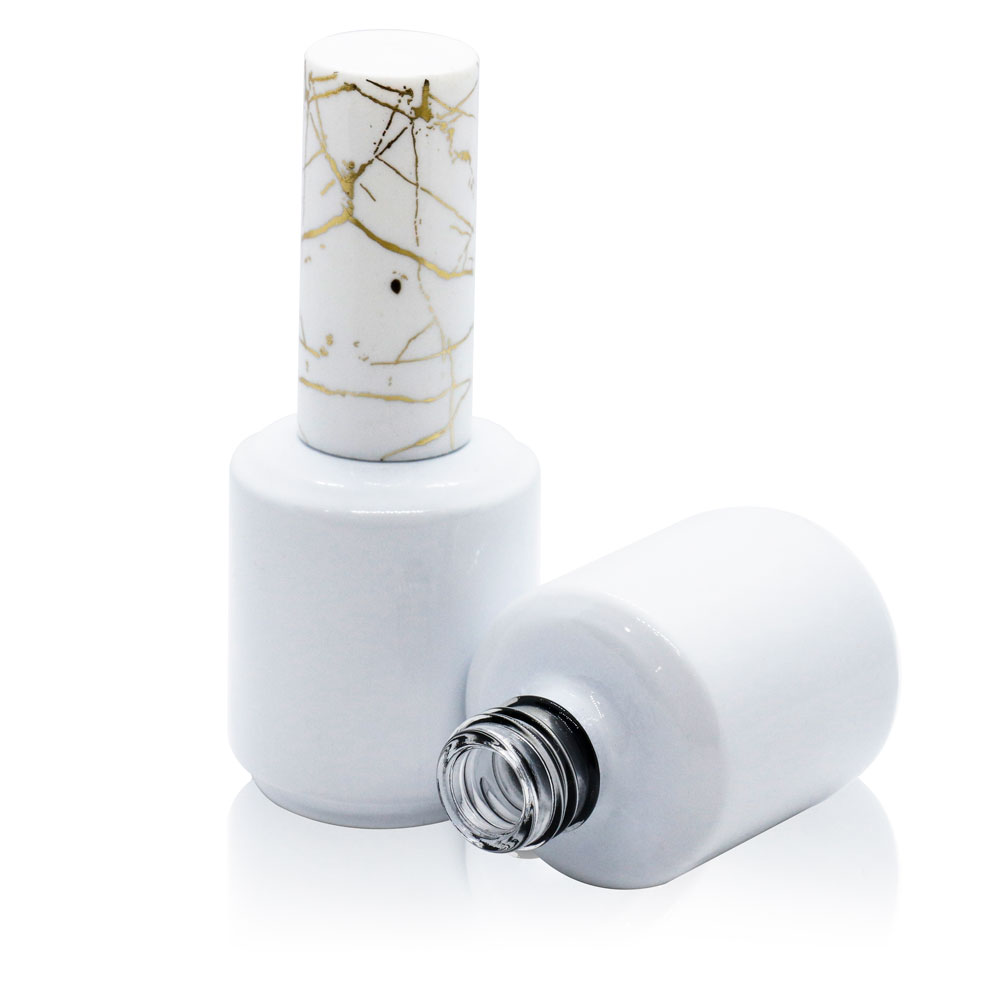 OEM ODM factory directly wholesale EXW price white UV gel round nail polish bottle 15ml