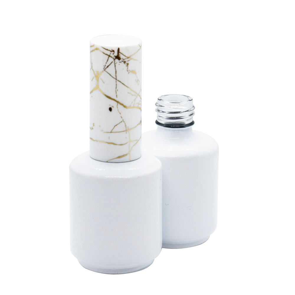 OEM ODM factory directly wholesale EXW price white UV gel round nail polish bottle 15ml