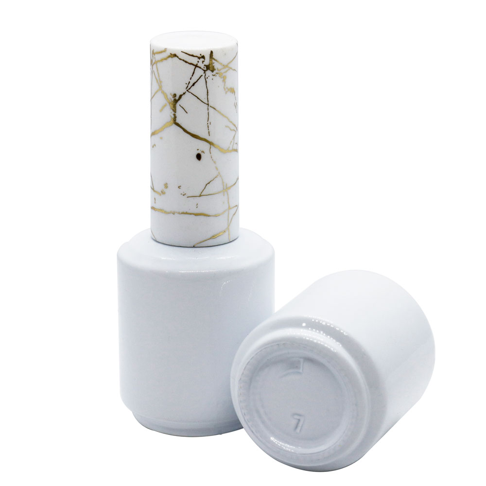 OEM ODM factory directly wholesale EXW price white UV gel round nail polish bottle 15ml