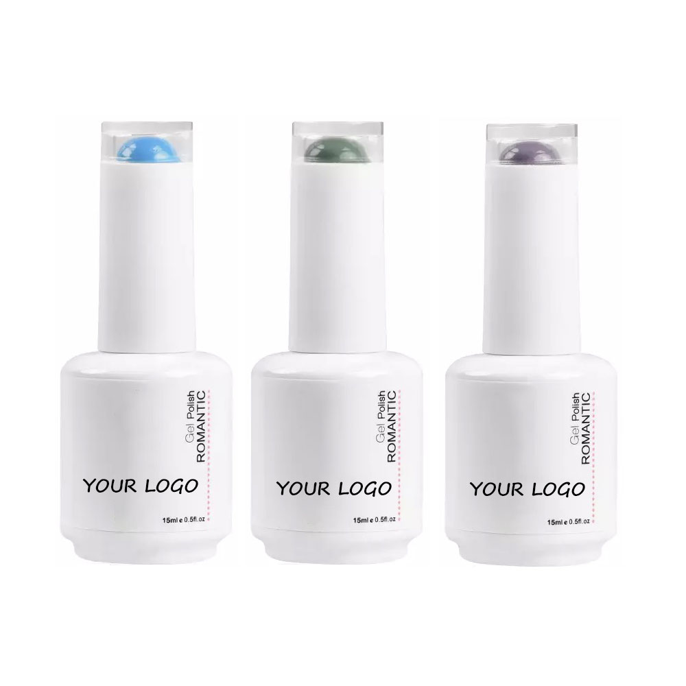 OEM ODM factory directly wholesale EXW price white UV gel round nail polish bottle 15ml