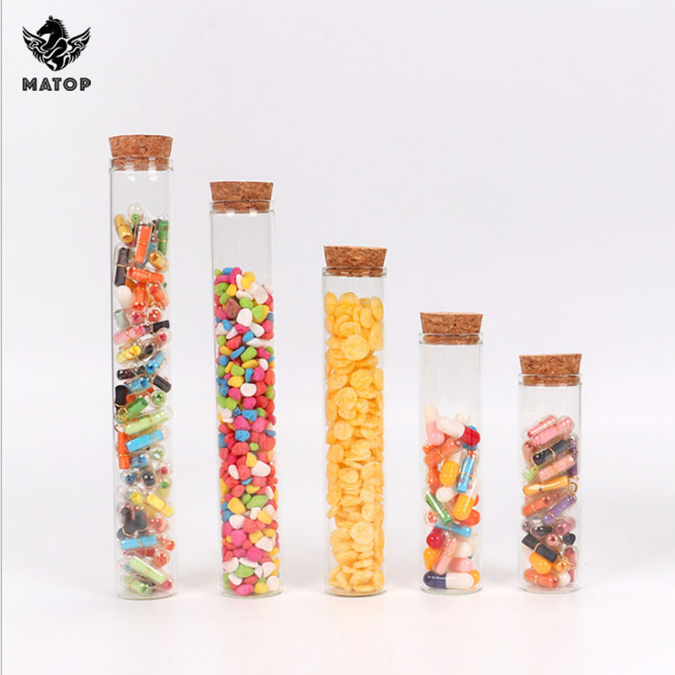OEM ODM flat bottom glass test tube with golden aluminum screw cap