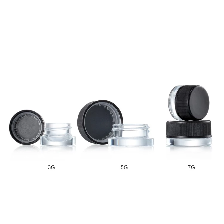 OEM/ODM pill Child Proof Lid CRC Jar 3ml 5ml 7ml 9ml Glass Bottle Wax CBD Hemp Oil Container