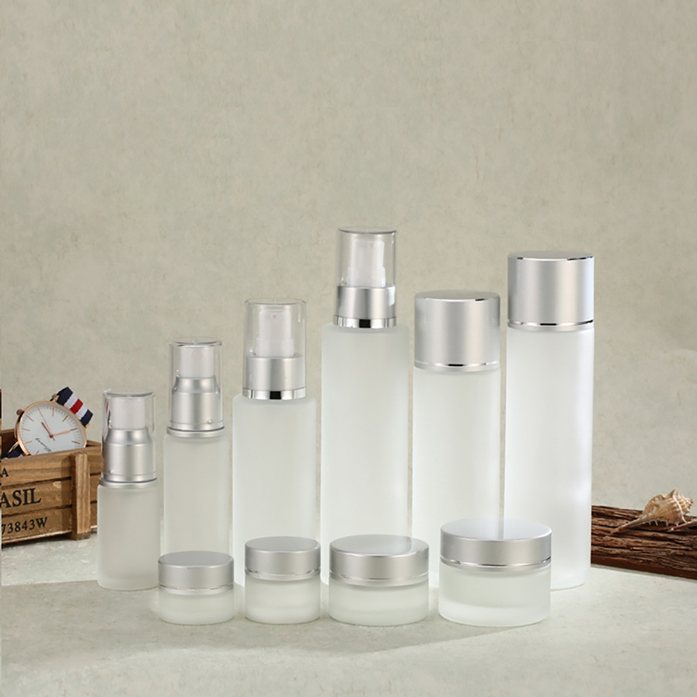 OEM ODM pink cosmetic body glass mist spray bottle 20ml 30ml 50ml 100ml 120ml glass jars 50g 30g 20g 10g 5g