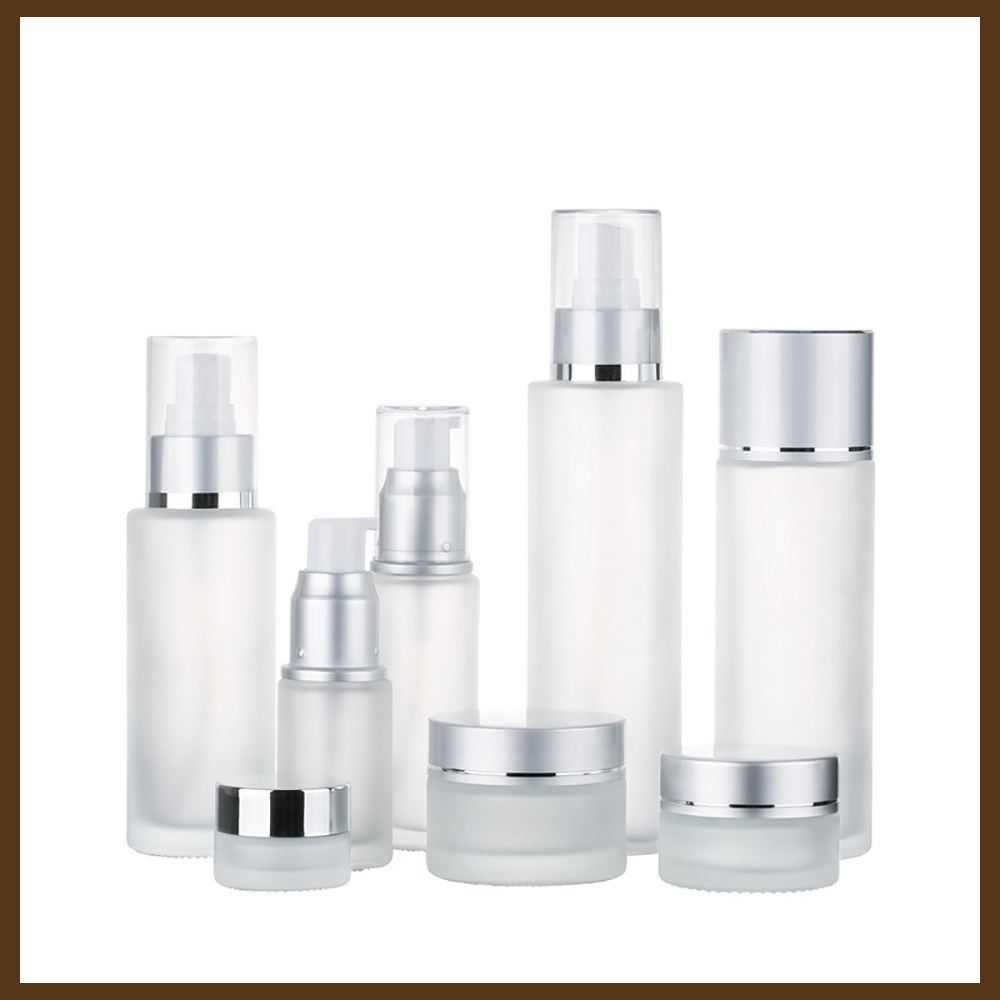 OEM ODM pink cosmetic body glass mist spray bottle 20ml 30ml 50ml 100ml 120ml glass jars 50g 30g 20g 10g 5g