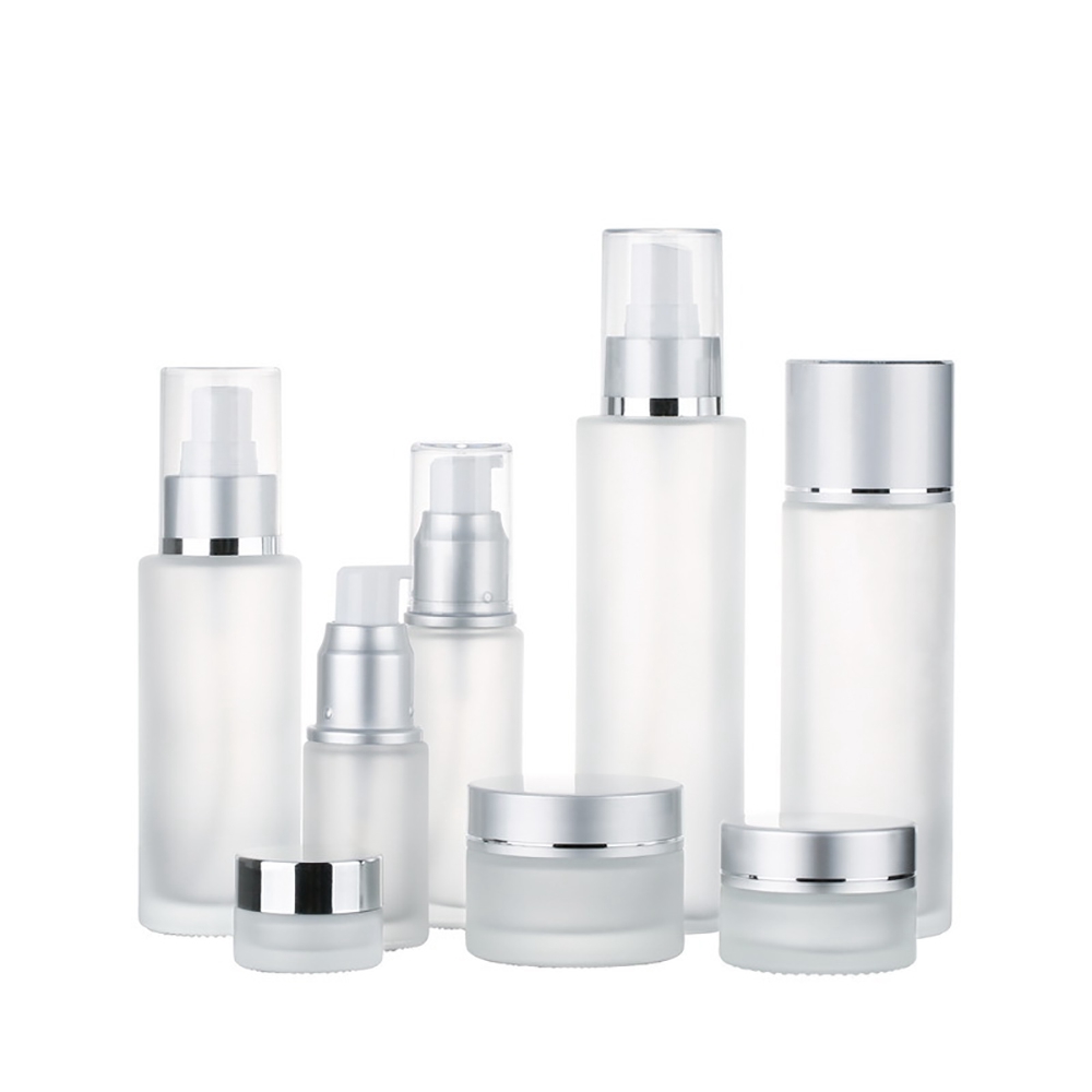 OEM ODM pink cosmetic body glass mist spray bottle 20ml 30ml 50ml 100ml 120ml glass jars 50g 30g 20g 10g 5g