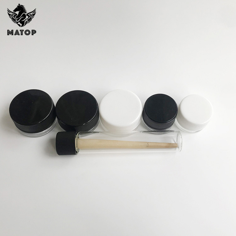 OEM Round square mini glass jar 5ml for CBD oil