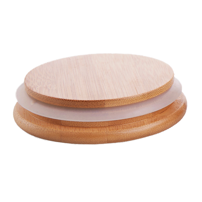 OEM Size Airtight High Borosilicate Round Glass Food Storage Container Jars with bamboo lids