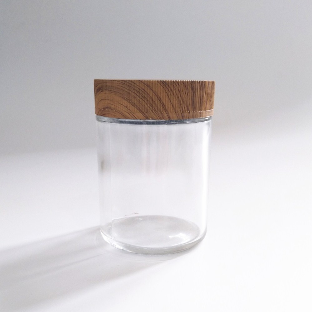 OEM Smell proof empty cbd flower clear wide mouth container child resistant jar glass with CR cap