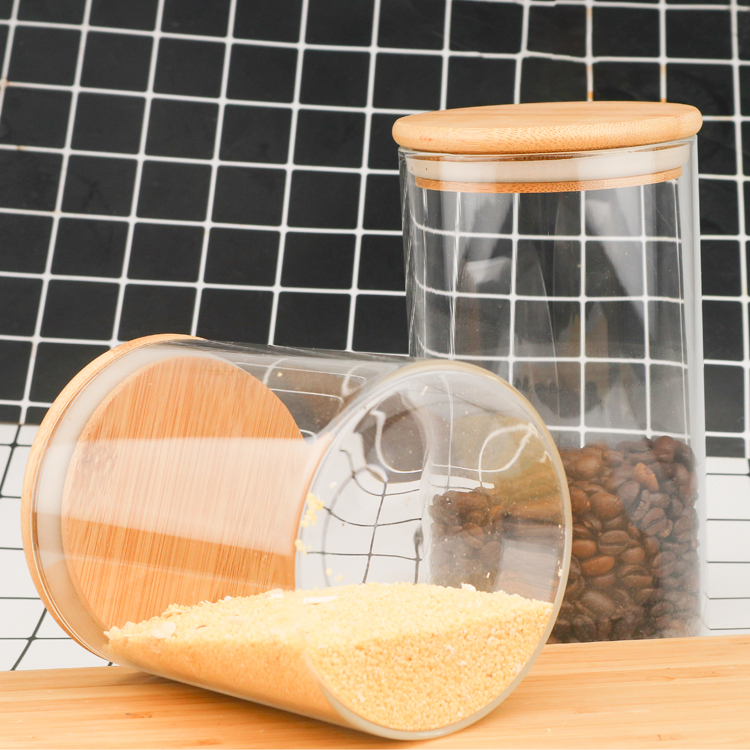 OEM Suppliers 100ml 200ml 250ml 300ml Kitchen Spices Glass Storage Jars with Bamboo Lid