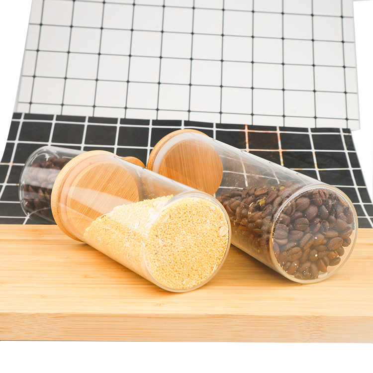 OEM Suppliers 100ml 200ml 250ml 300ml Kitchen Spices Glass Storage Jars with Bamboo Lid