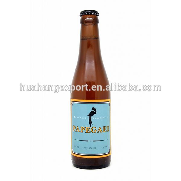OEM UAE High quality 11oz amber glass soda bottle beverage bottle with tin lid