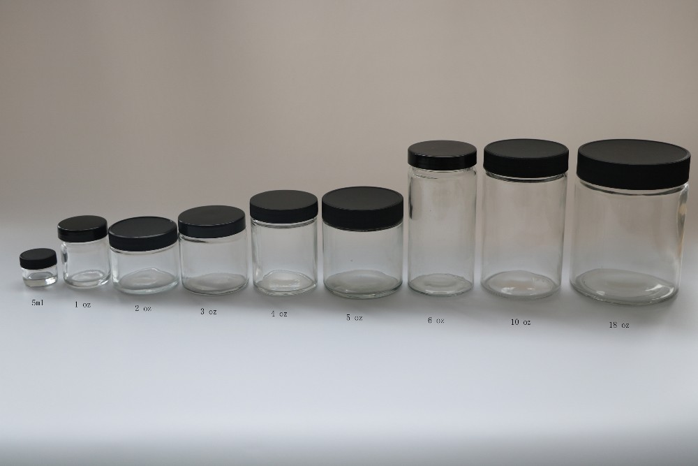 OEM Wholesale 30g50g100g cream jar with plastic screw cap small round transparent glass with lid custom printing