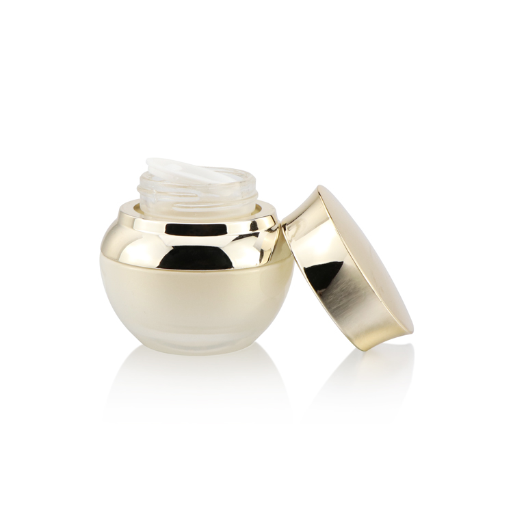 OEM biodegradable glass skin care cream jar packaging 20g 30g 50g empty gold cosmetic jar container for sale