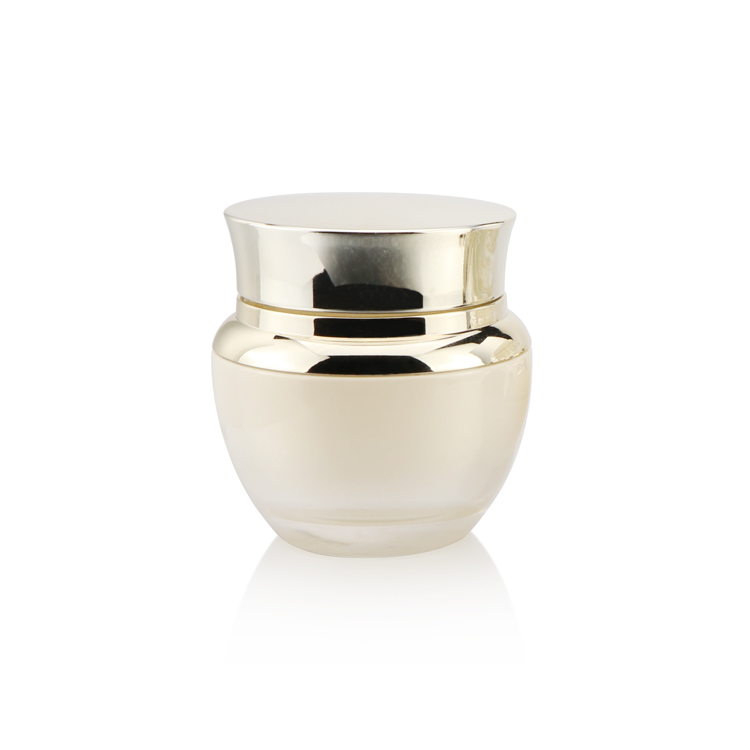 OEM biodegradable glass skin care cream jar packaging 20g 30g 50g empty gold cosmetic jar container for sale