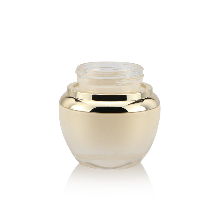 OEM biodegradable glass skin care cream jar packaging 20g 30g 50g empty gold cosmetic jar container for sale