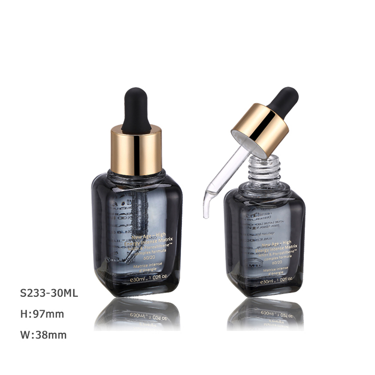 OEM brand logo clear 35 ml cosmetic liquid foundation glass bottle packaging eco