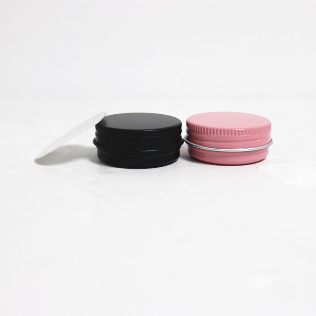 OEM colorful printing cosmetic face powder aluminum jar for lip balm
