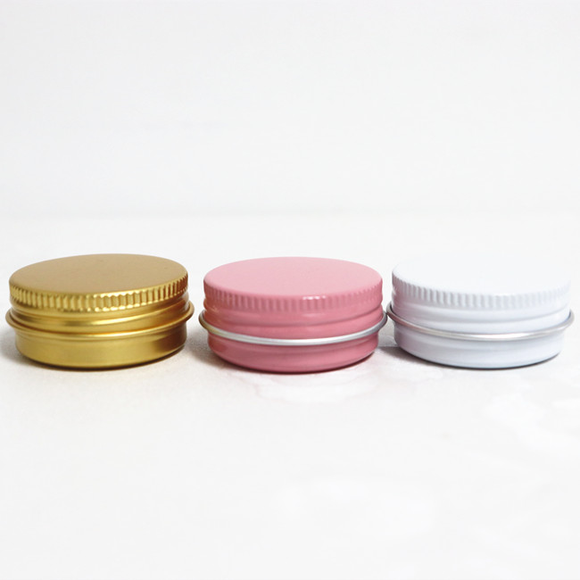 OEM colorful printing cosmetic face powder aluminum jar for lip balm