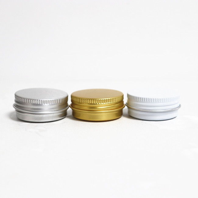 OEM colorful printing cosmetic face powder aluminum jar for lip balm