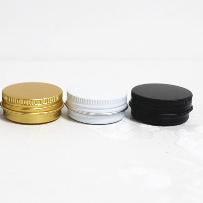 OEM colorful printing cosmetic face powder aluminum jar for lip balm