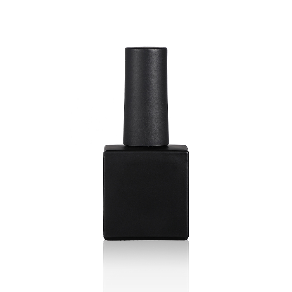 OEM custom UV gel 7ml 10ml 12ml 13ml 15ml white square empty glass nail polish bottle supplier with  cap and brush