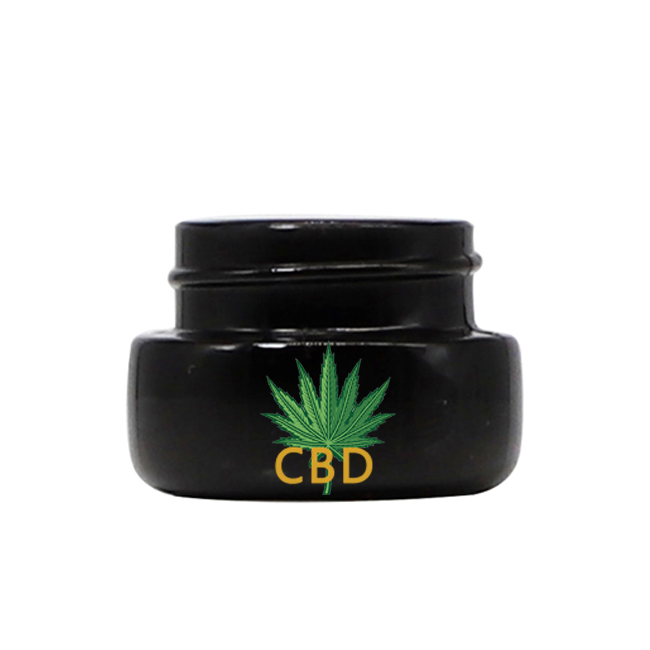OEM custom logo 5ml 9ml glass black child resistant uv Leakproof cbd concentrate dab jar with plastic cap