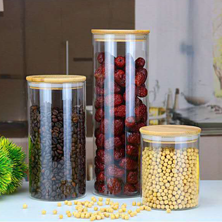 OEM custom logo glass food storage jar