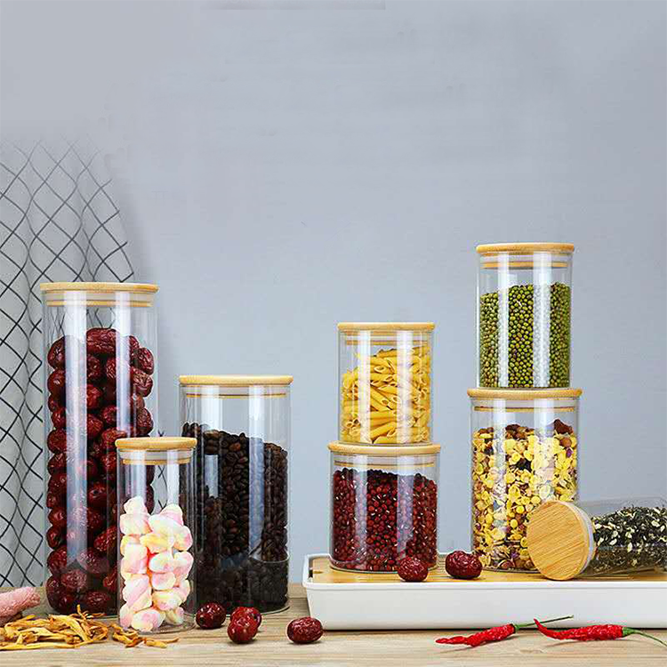 OEM custom logo glass food storage jar