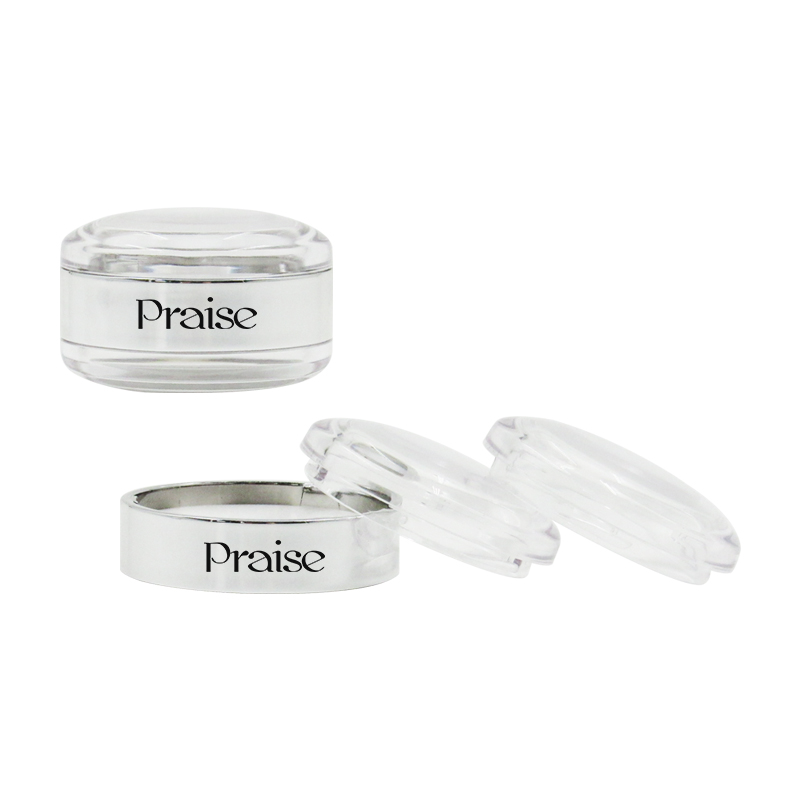 OEM custom trendy round double-layer lip mask bottle, 6g*2 transparent cosmetics container packaging  free samples