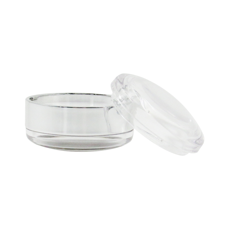 OEM custom trendy round double-layer lip mask bottle, 6g*2 transparent cosmetics container packaging free samples