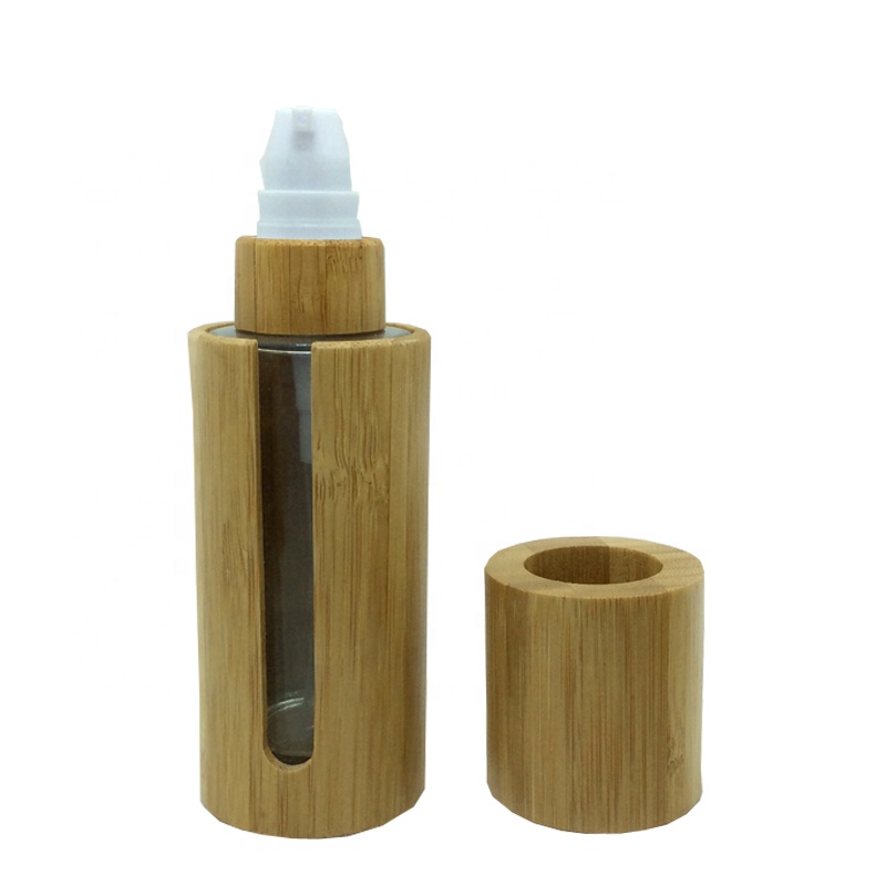 OEM customized bamboo cosmetics packaging and bamboo skincare bottle packaging are on sale