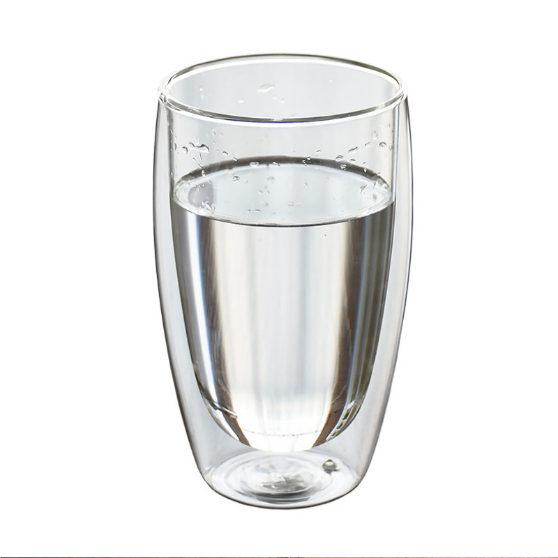 OEM customized egg shape double wall glass cup with high borosilicate glass cup wholesale
