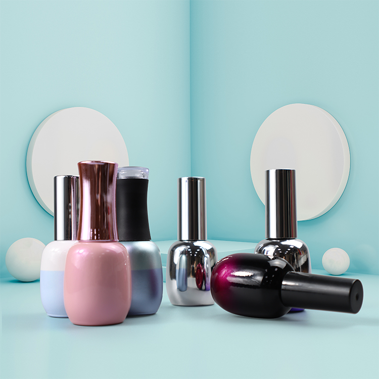 OEM customized logo colorful mini empty packaging the cap of the nail polish bottle