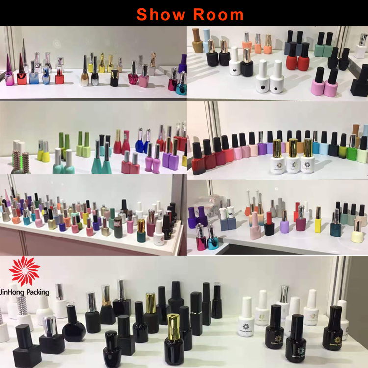 OEM customized logo private label clear empty glass custom gel rose gold nail polish bottles