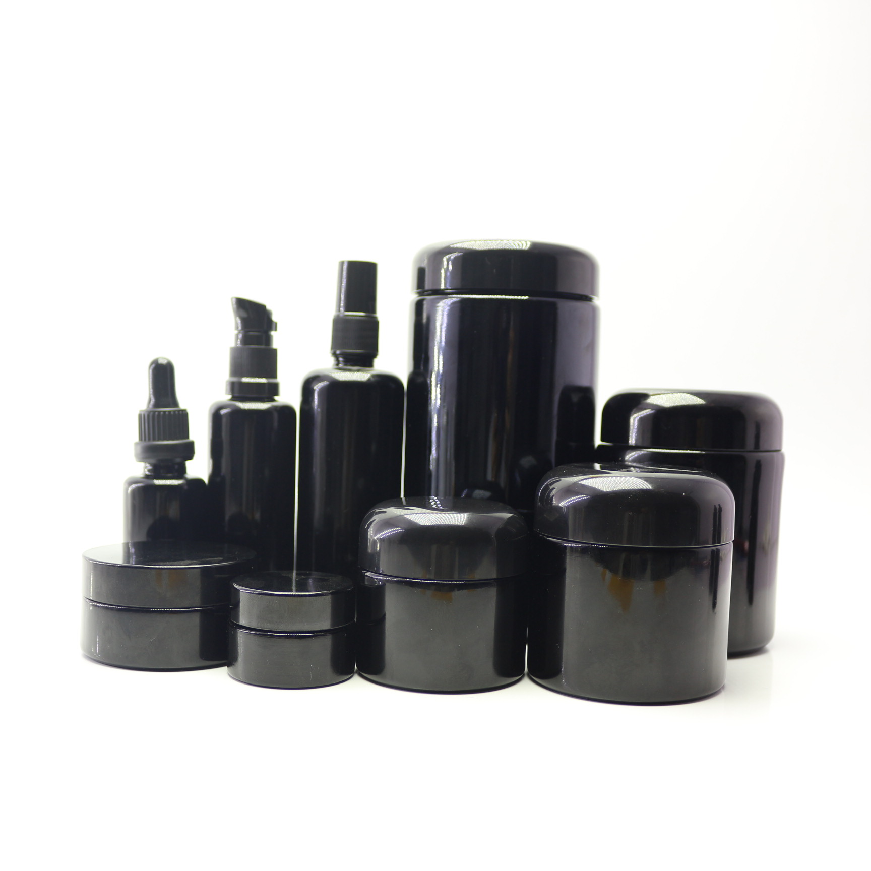 OEM dark violet bottle and jar with the silk screen DVJ-080C