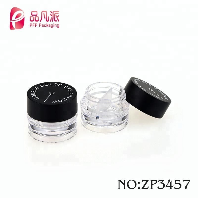 OEM empty plastic eye shadow cosmetic packaging jar with low moq